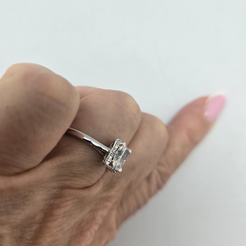 $4790 Simply TACORI 18K White Gold 1 Ct Center Lab Grown IGI Cert Diamond Ring 7 - Picture 6 of 14